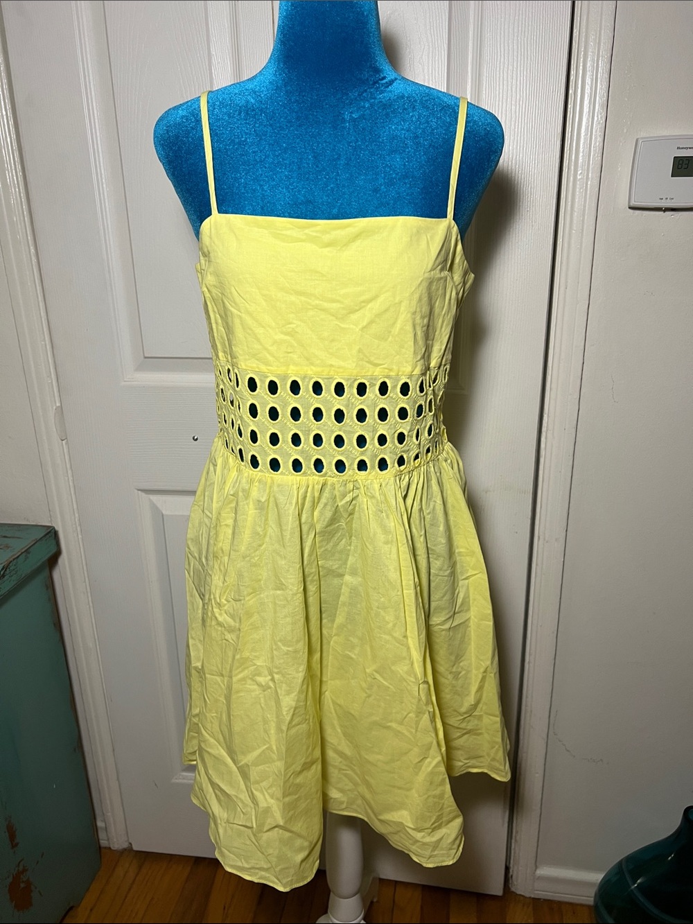 NWT Solid and Striped Amelia Cotton Mini Dress Banana Women’s Medium